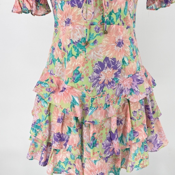 Sundae Muse Romper Dress Size 10 Floral Print Puff Sleeve Cottage Core - Picture 3 of 14